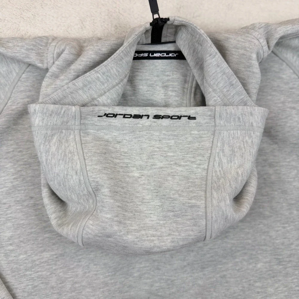 Jordan Sport Hoop Fleece Dri-Fit‎ Full-Zip Hoodie FV8602-050 Grey Sz Large